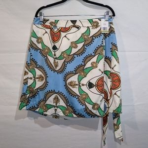 NWT J.Crew Printed Wrap Skirt Size M